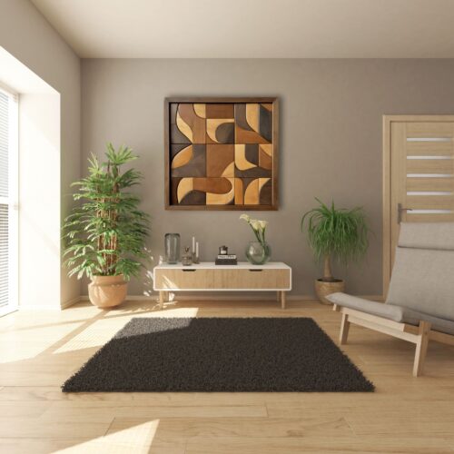 the shapes mid century modern wood wall art