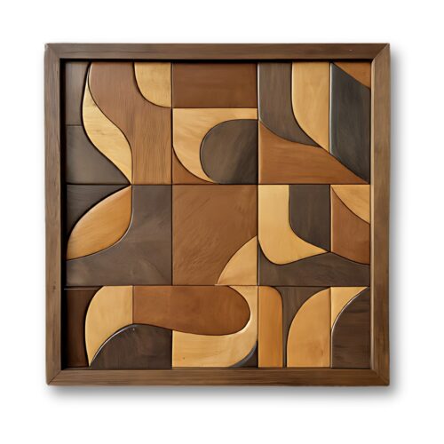 the shapes mid century modern wood wall art