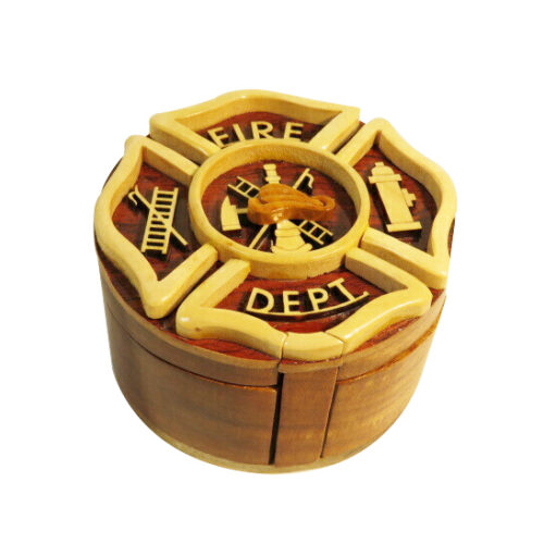 fire dept intarsia puzzle box