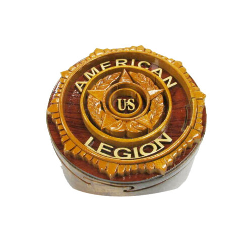 american legion intarsia puzzle military box