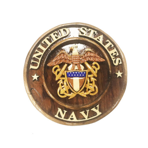 US Navy intarsia puzzle military box