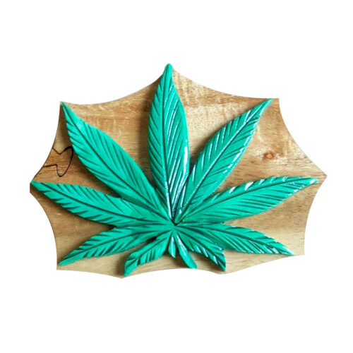 green cannabis lead intarsia wooden puzzle box