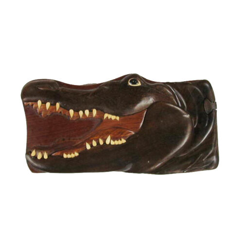 head of alligator intarsia wooden puzzle boxes