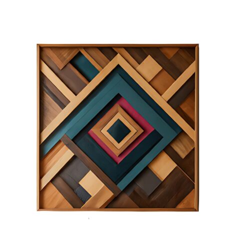 kaleidoscope geometric wood wall art