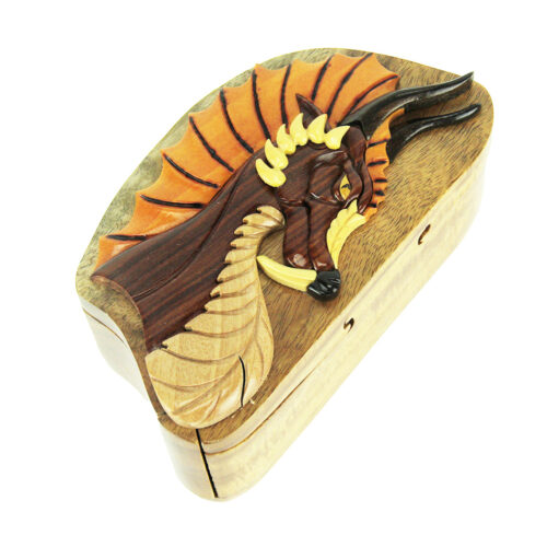 majestic dragon head wooden puzzle box