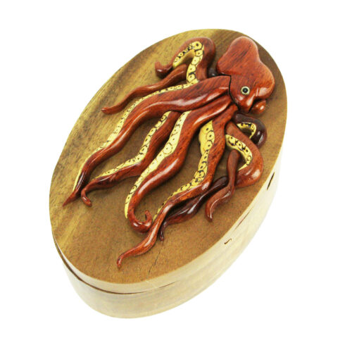 mesmerizing octopus intarsia wooden puzzle boxes