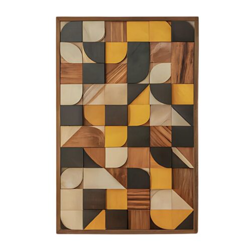 tessellation geometric abstraction wood wall art