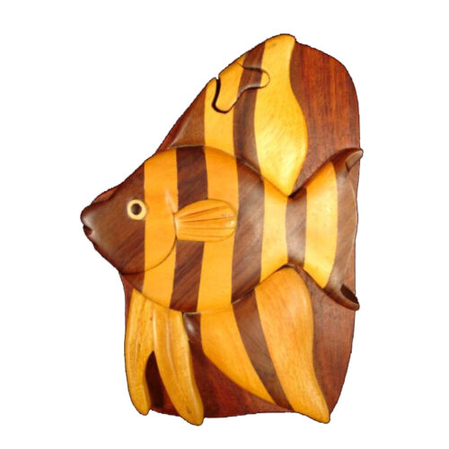 vibrant angelfish wooden animal puzzle boxes