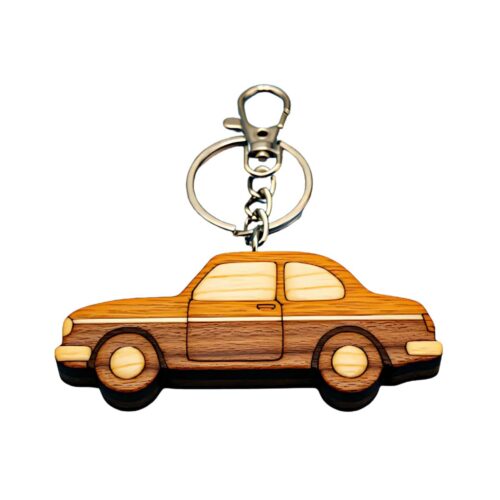 wholesale wooden car keychain using intarsia technique 1