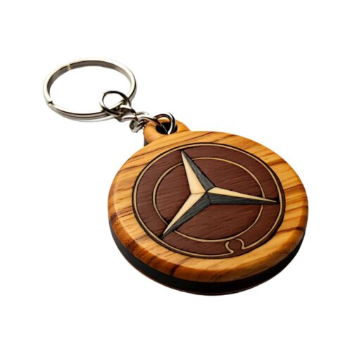 wholesale wooden car logo keychain mercedes