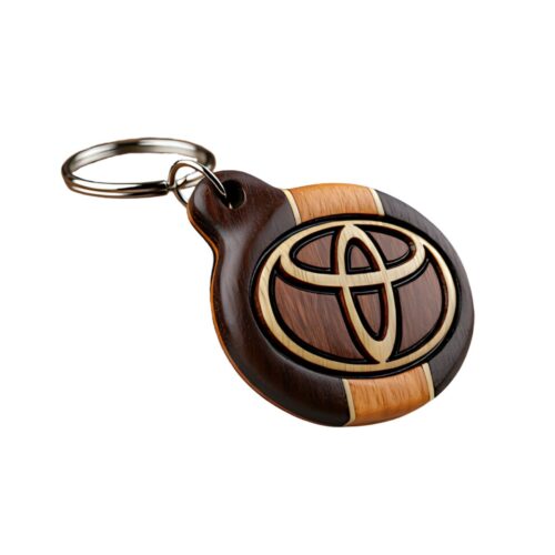 wholesale wooden car logo keychain toyota