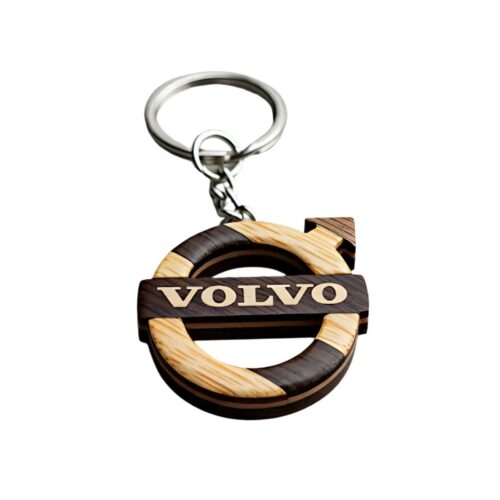 wholesale wooden car logo keychain volvo