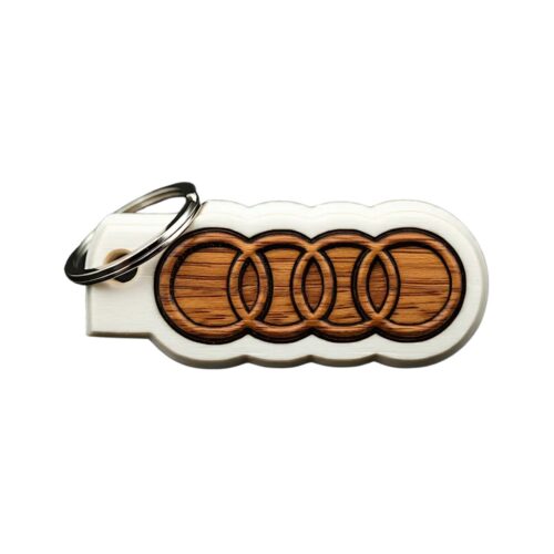 wooden car logo keychain wholesale audi