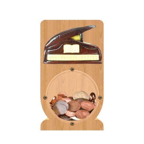 intarsia wooden piggy bank "grand piano"