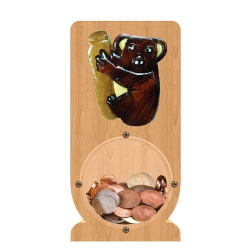 intarsia wooden piggy bank "charming koala"