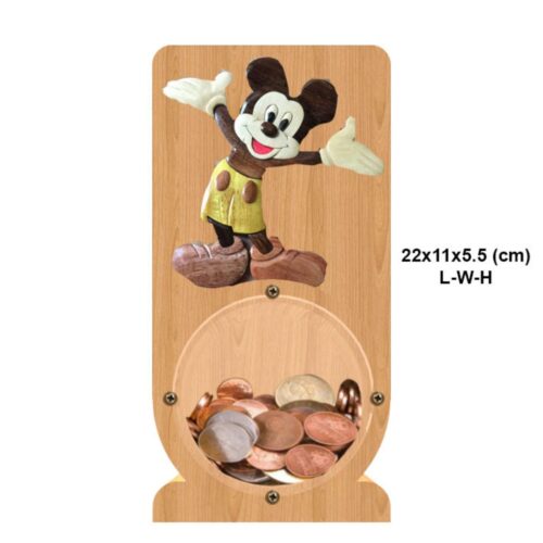 intarsia wooden piggy bank "cheerful mickey mouse" 2