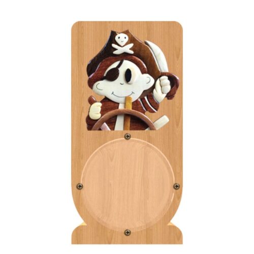 intarsia wooden piggy bank "cute pirate" 1