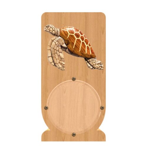 intarsia wooden piggy bank "hawaii turtle" 1