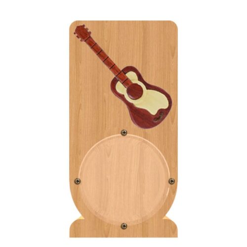 intarsia wooden piggy bank money saving box "acoustic guitar" 1