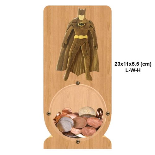 intarsia wooden piggy bank money saving box "batman" 2