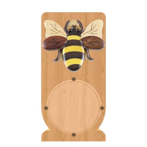 intarsia wooden piggy bank money saving box "bumblebee"