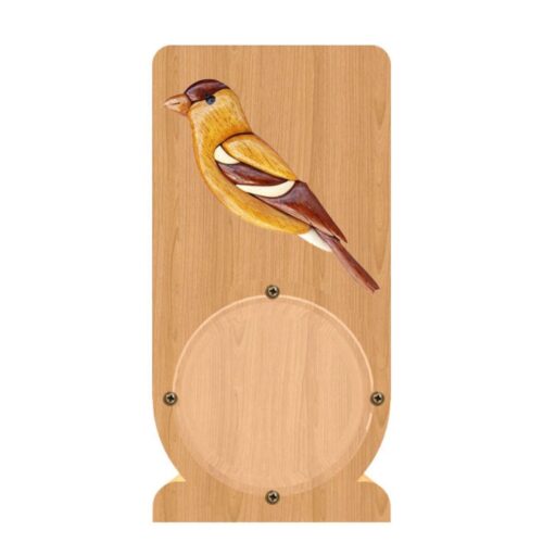 intarsia wooden piggy bank money saving box "finch"