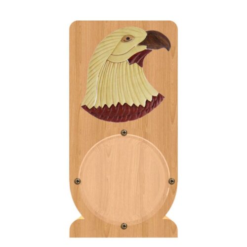 intarsia wooden piggy bank money saving box "head of eagle"