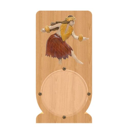 intarsia wooden piggy bank money saving box "hula dancer" 1