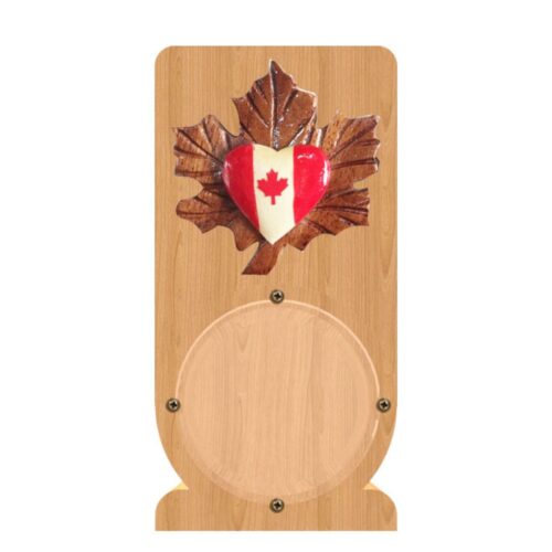 intarsia wooden piggy bank money saving "maple leaf" 1