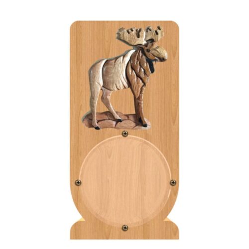 intarsia wooden piggy bank money saving box "moose" 1