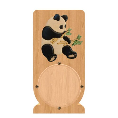 intarsia wooden piggy bank money saving box "panda" 1