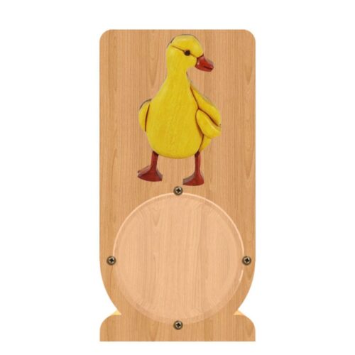 intarsia wooden piggy bank money saving box "yellow duckling" 1