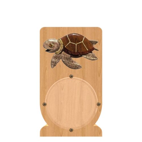 intarsia wooden piggy bank money saving charming sea turtle