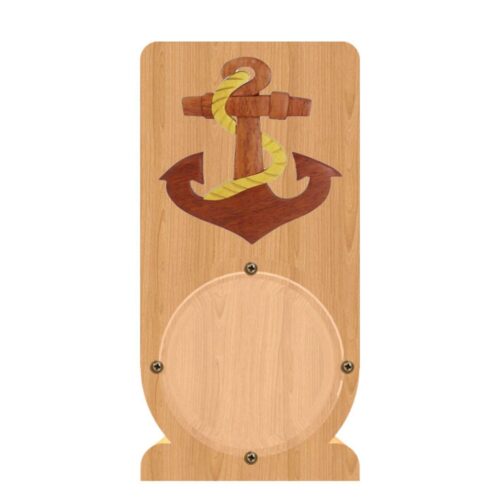 intarsia wooden piggy bank money saving inlaid anchor