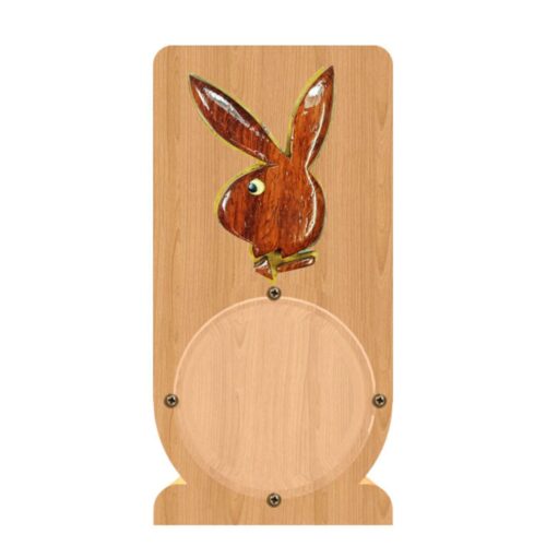 intarsia wooden piggy bank "playboy bunny" 1