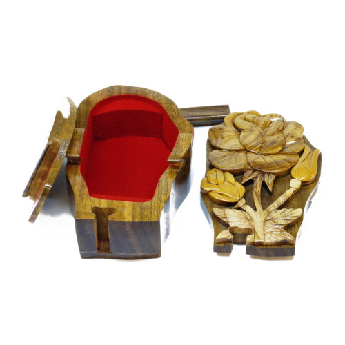 Blossoming Rose Intarsia Puzzle Box - Image 4