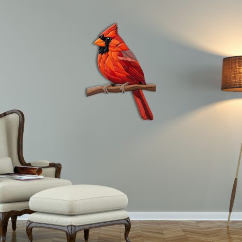 intarsia cardinal bird plaques on wall decor