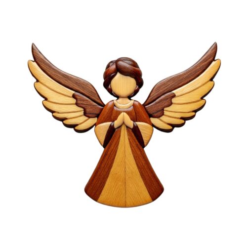 intarsia wooden angel ornament 9