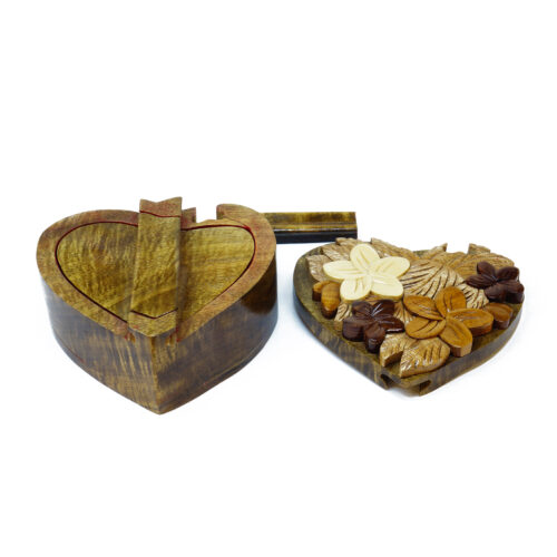 romantic plumeria flowers intarsia wooden puzzle boxes 2