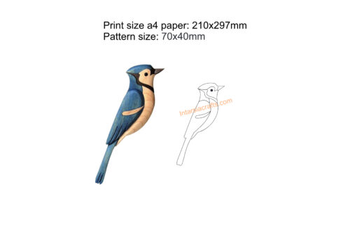 stylized bird intarsia pattern free