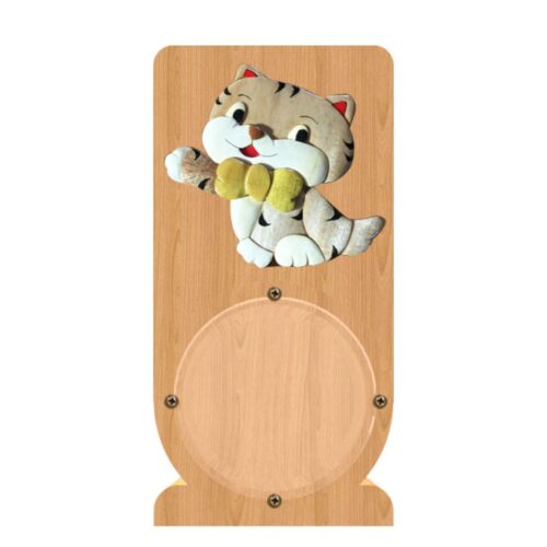 intarsia wooden piggy bank "cute cat" 1