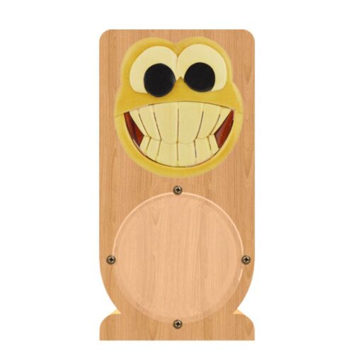 intarsia wooden piggy bank "grinning face"