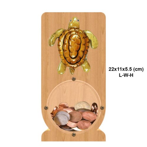 intarsia wooden piggy bank "hawaii turtle" 2