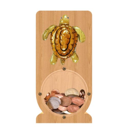 intarsia wooden piggy bank "hawaii turtle"