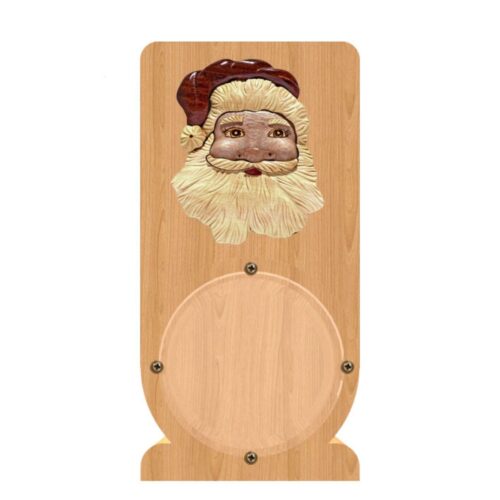 intarsia wooden piggy bank "santa claus face" 1