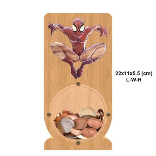 intarsia wooden piggy bank "spiderman" 2