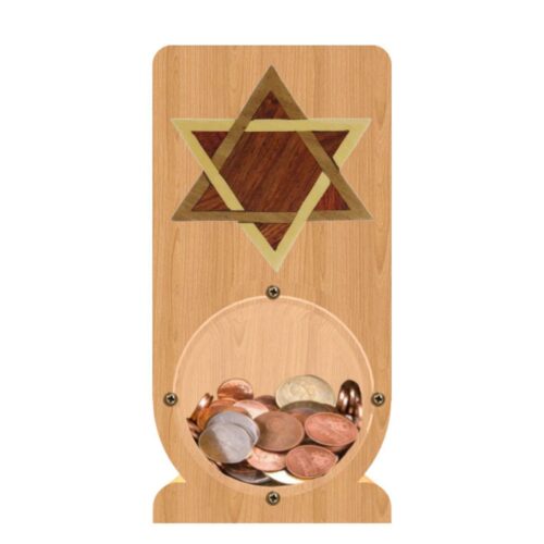 intarsia wooden piggy bank "star of david" 1