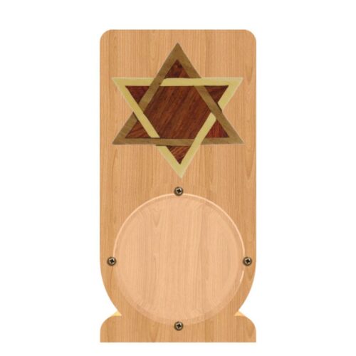 intarsia wooden piggy bank "star of david"