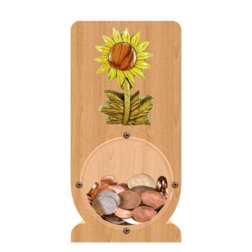 intarsia wooden piggy bank "sunflower"