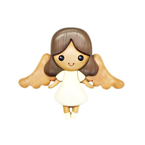 angel golden wings intarsia wooden ornament